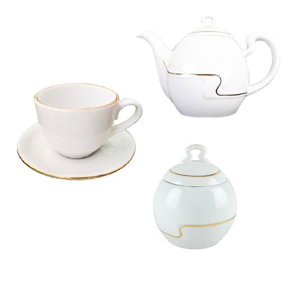 سرویس چای خوری 16 پارچه مقصود مدل دانمارکی پیچ خط طلا 