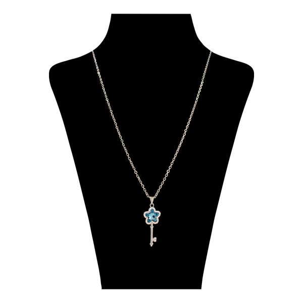 گردنبند نقره زنانه سواروسکی مدل کلید و ستاره تمام سنگ کد 87845
