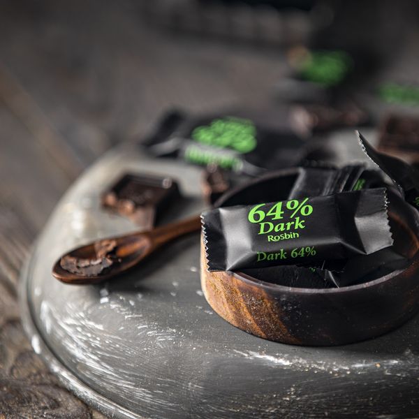 شکلات تلخ 64 درصد رزبین استار - 500 گرم بسته 6 عددی 