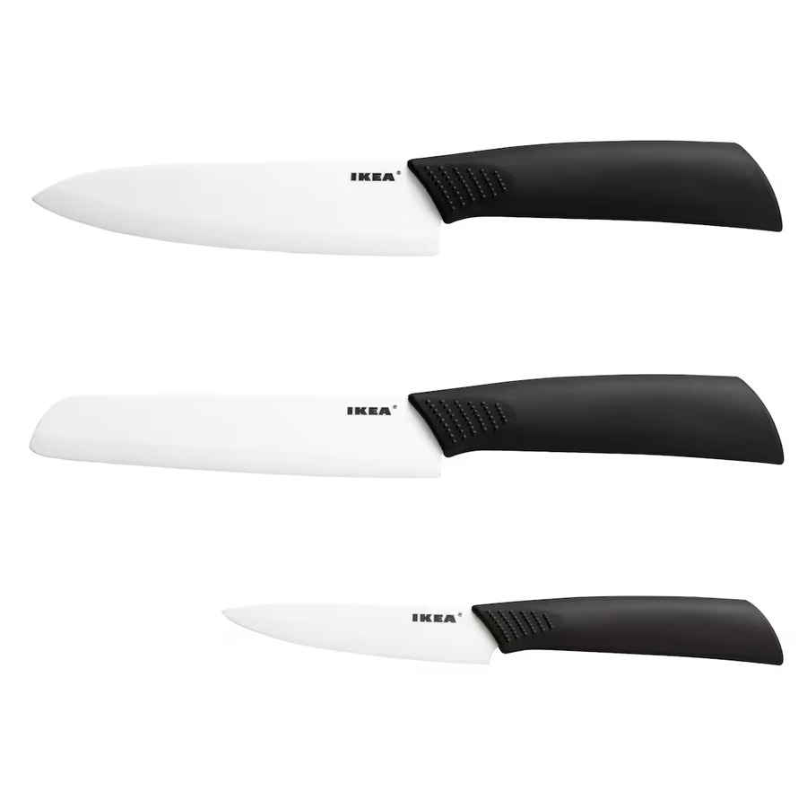 ست چاقو آشپزخانه 3 پارچه ایکیا مدل HACKIG