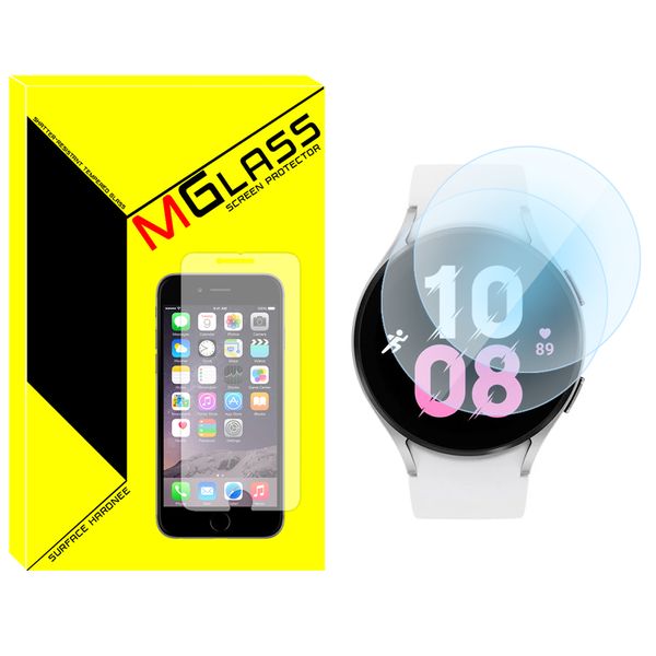 محافظ صفحه نمایش شیشه‌ای ام‌گلس مدل Glass-MG مناسب برای ساعت هوشمند سامسونگ Galaxy Watch 5 44mm بسته دو عددی