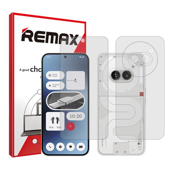 محافظ صفحه نمایش شفاف ریمکس مدل HyGEL مناسب برای گوشی موبایل ناتینگ Phone 2a به همراه محافظ پشت گوشی