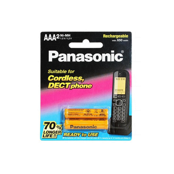باتری نیم قلم قابل شارژ تلفن پاناسونیک مدل P-006 بسته 2 عددی 