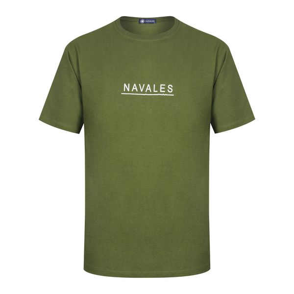 تی شرت آستین کوتاه مردانه ناوالس مدل PALM  رنگ زیتونی