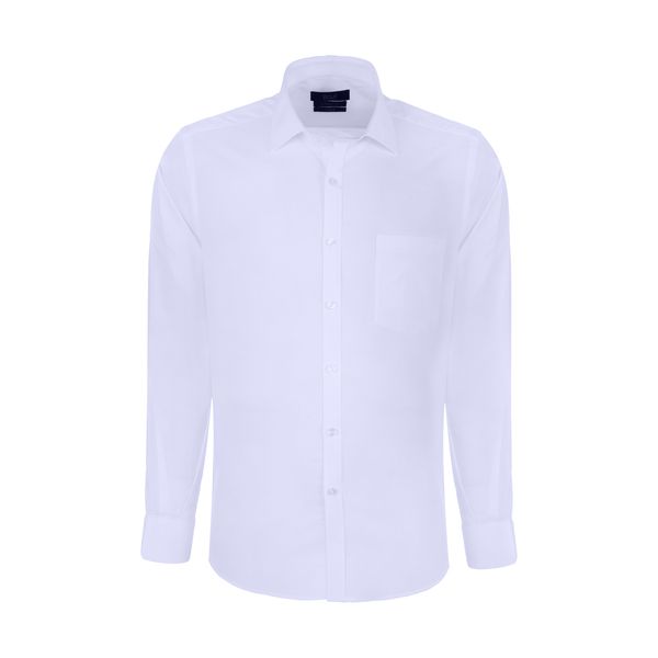 پیراهن آستین بلند مردانه ایکات مدل PST1152326 رنگ سفید