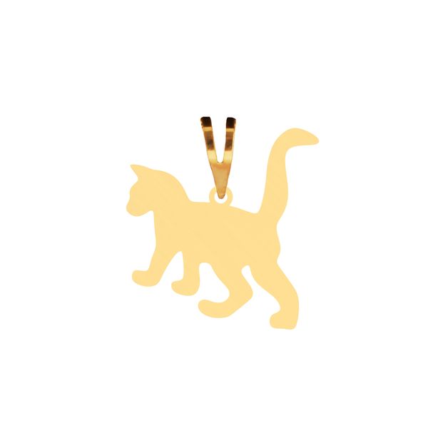 آویز گردنبند طلا 18 عیار زنانه آمانژ مدل گربه کد D11146