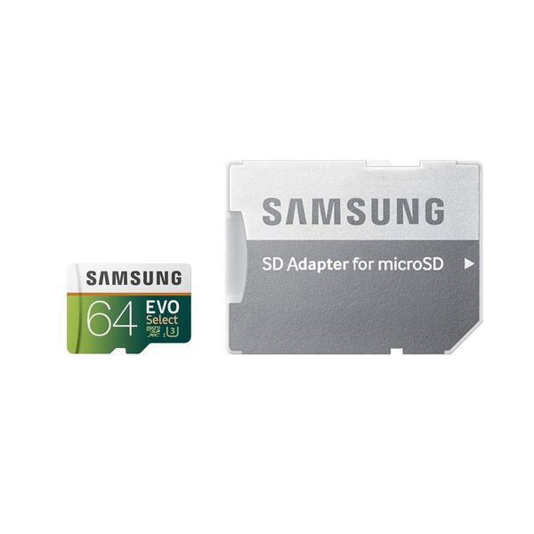 کارت حافظه microSDXC سامسونگ مدل Evo Select کلاس 10 استاندارد UHS-I U3 سرعت 100MBps ظرفیت 64 گیگابایت به همراه آداپتور SD