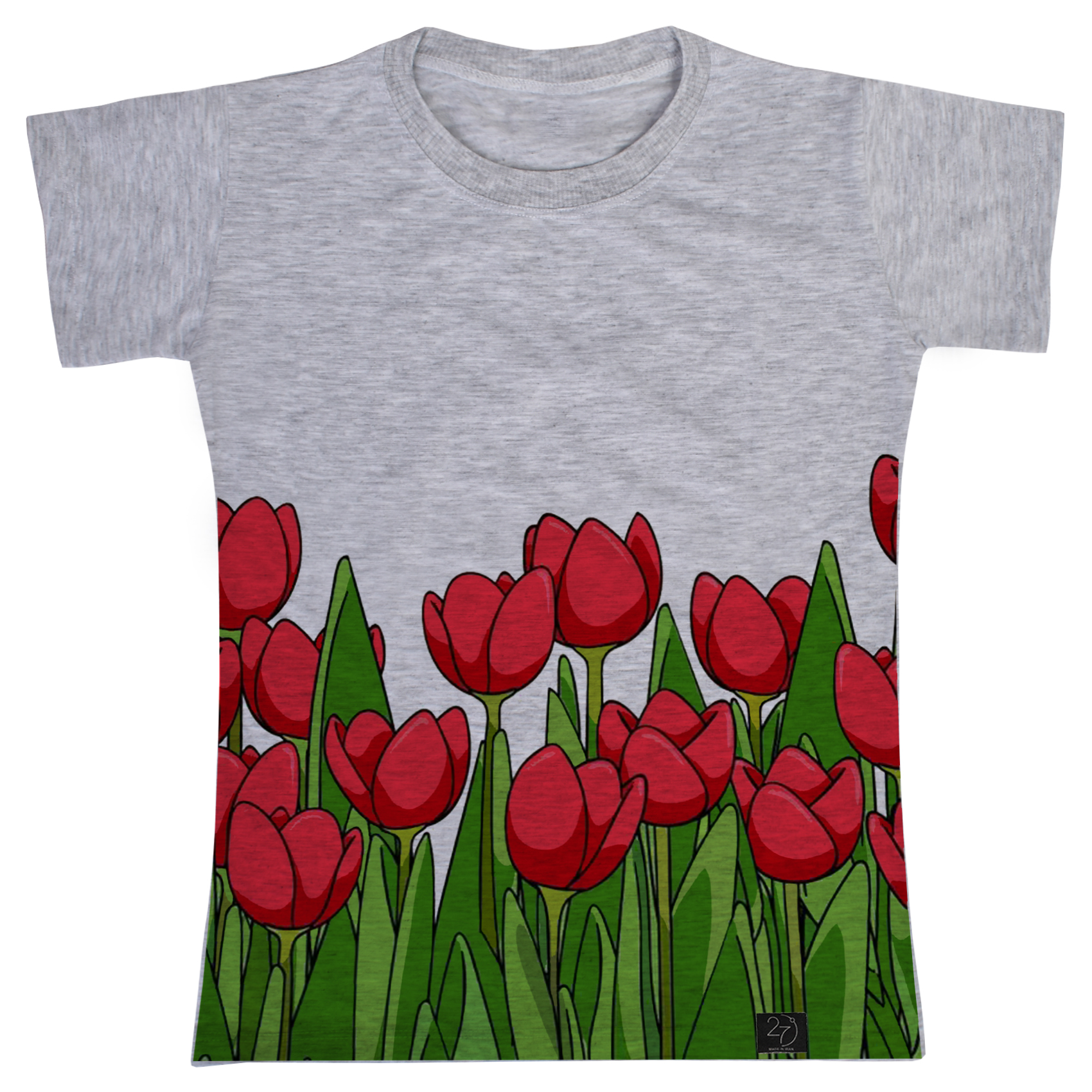 تی شرت آستین کوتاه دخترانه 27 مدل باغ کد V256