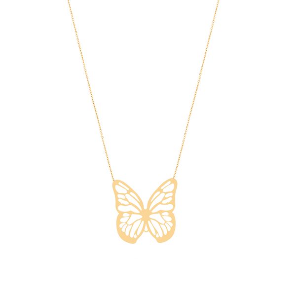 گردنبند طلا 18 عیار زنانه گالری شیدا مجد مدل پروانه کامل