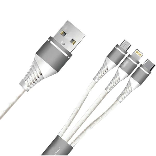 کابل تبدیل USB به لایتنینگ/MicroUSB/USB-C دبلیو یو دبلیو مدل X99 طول 1.2 متر