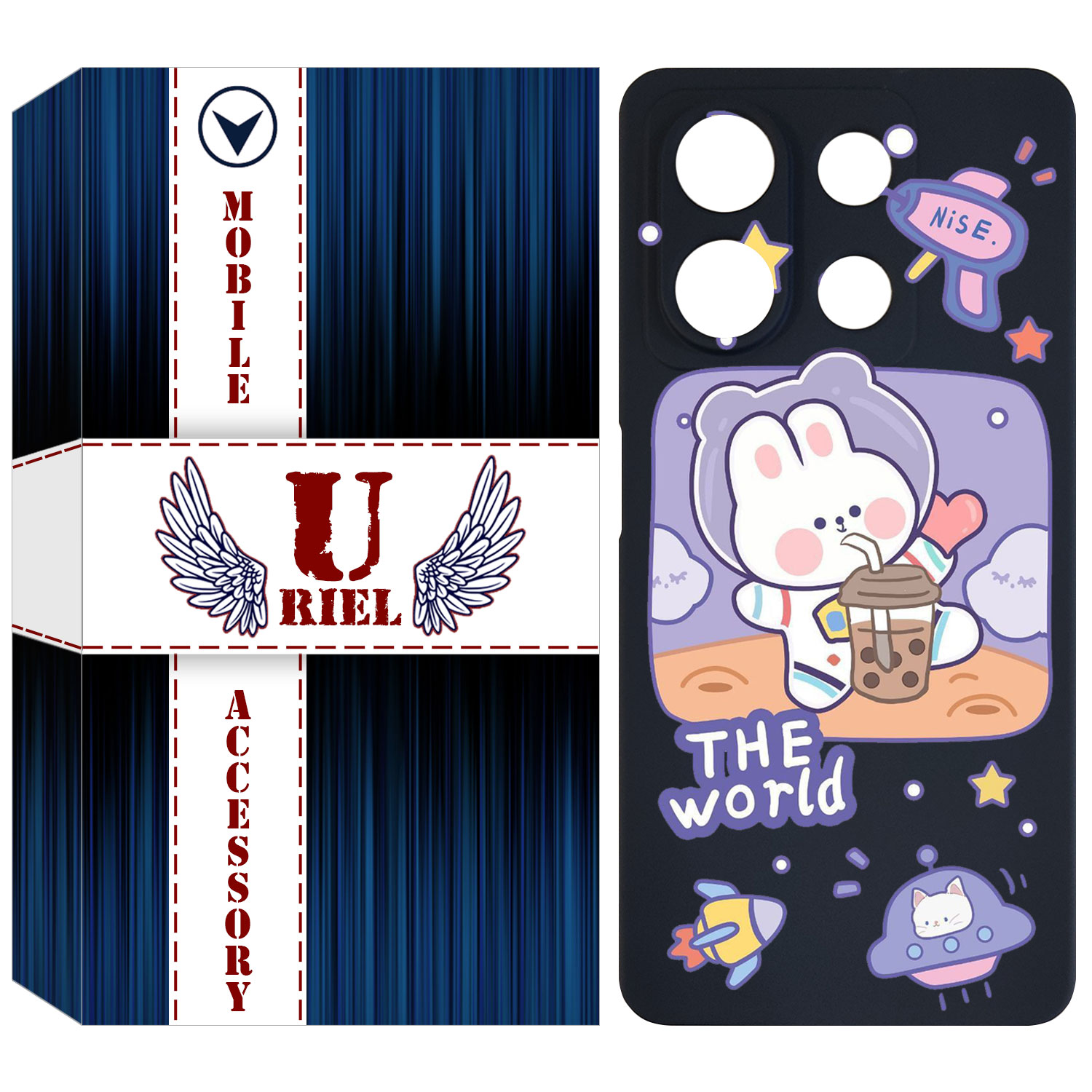 کاور یوریل مدل سیلیکونی کد 8 طرح خرگوش فضانورد مناسب برای گوشی موبایل شیائومی Poco X6 / Redmi Note 13 5G