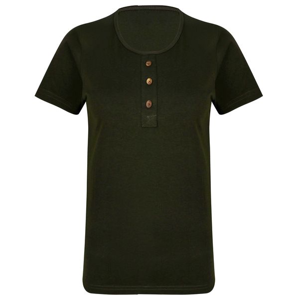 تی شرت آستین کوتاه زنانه کانتکس مدل 249010723 نخ پنبه رنگ یشمی