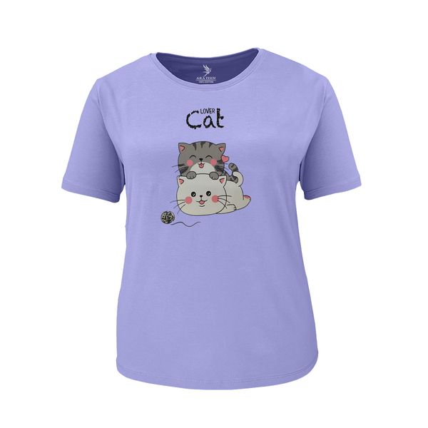 تی شرت آستین کوتاه زنانه آراتین مدل دو گربه