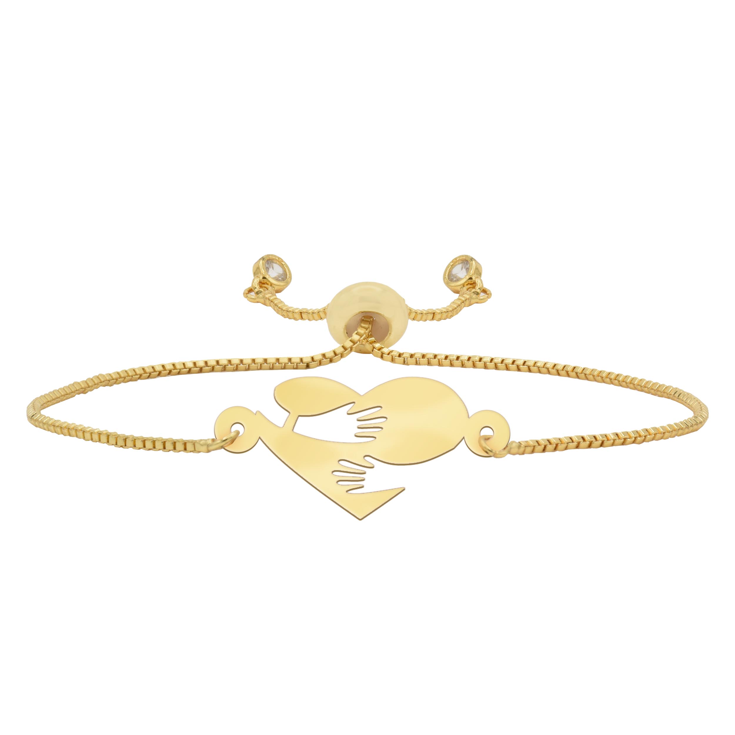 دستبند طلا 18 عیار زنانه شمیم گلد گالری مدل قلب D11