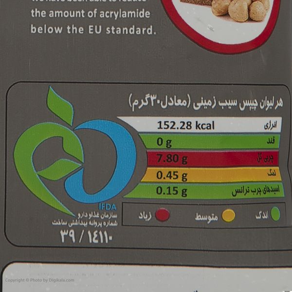 چیپس فلفل سیاه لینا - 52 گرم