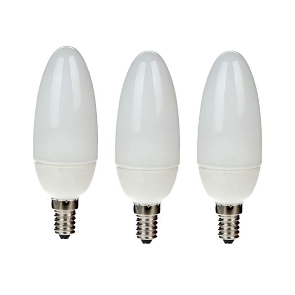 لامپ کم مصرف 8 وات مدل شمعی پایه E14 بسته 3 عددی