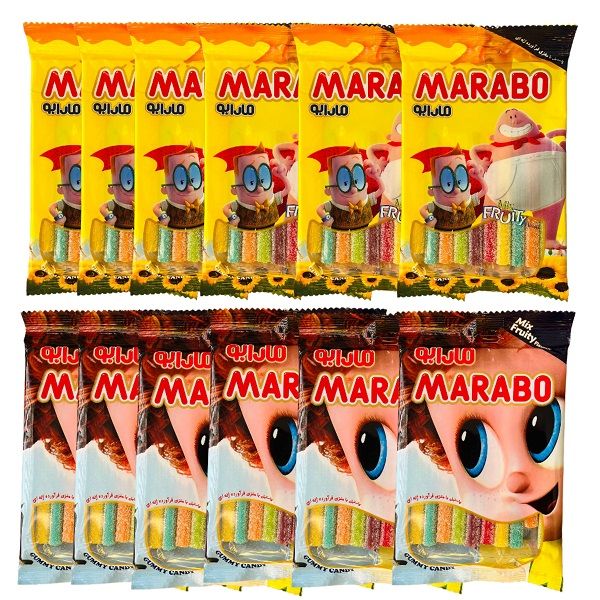 پاستیل مدادی میوه ای مارابو - 100 گرم بسته 12 عددی
