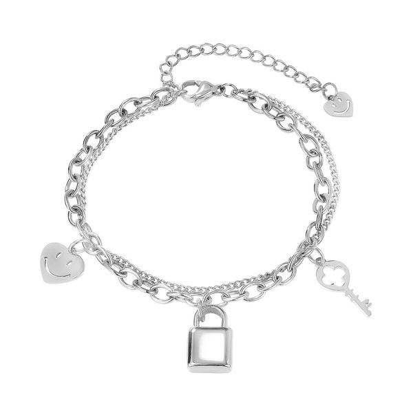 دستبند زنانه گالری شمرون مدل کلید و قلب کد BNG485S0
