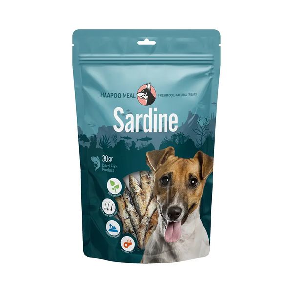 تشویقی سگ هاپومیل مدل ماهی ساردین کد Sardines وزن 30 گرم