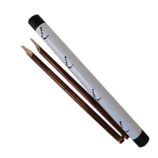 قلم خوشنویسی ساقی مدل مشقی تراشیده دزفولی مجموعه 2 عددی به همراه قلمدان