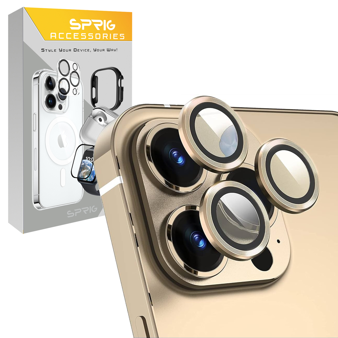 محافظ لنز دوربین اسپریگ مدل Metal-Ring مناسب برای گوشی موبایل اپل iPhone 12 Pro Max