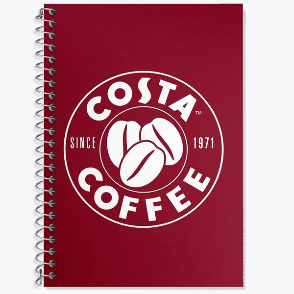 دفتر زبان 50 برگ خندالو مدل سه خط طرح قهوه کوستا Costa کد 8474