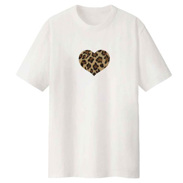 تی شرت لانگ آستین کوتاه  زنانه مدل قلب پلنگی کد LL519 S