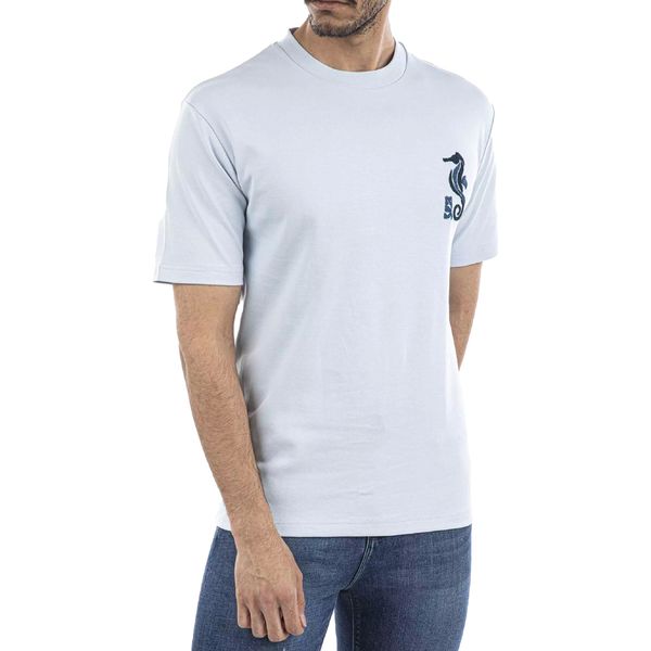 تی شرت آستین کوتاه مردانه جوتی جینز مدل یقه گرد کد 1551390 رنگ آبی روشن