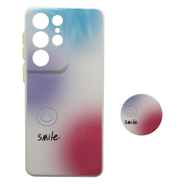 کاور طرح Smile کد S8940 مناسب برای گوشی موبایل سامسونگ Galaxy S21 Ultra به همراه پایه نگهدارنده