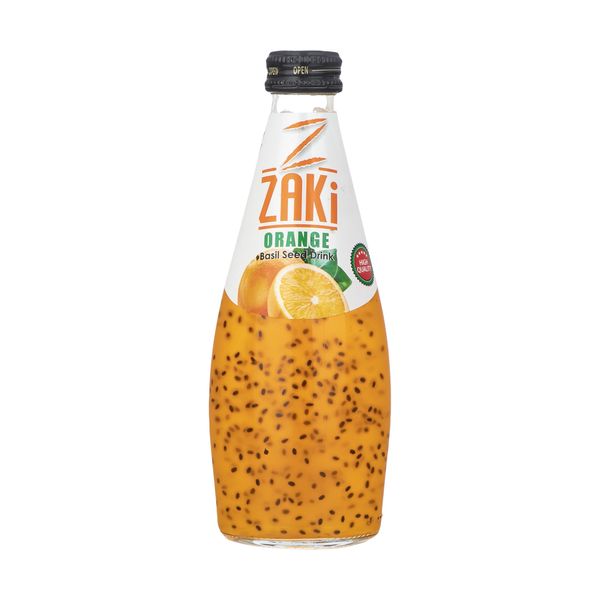 نوشیدنی حاوی بذر ریحان با طعم پرتقال زکی - 300 میلی لیتر