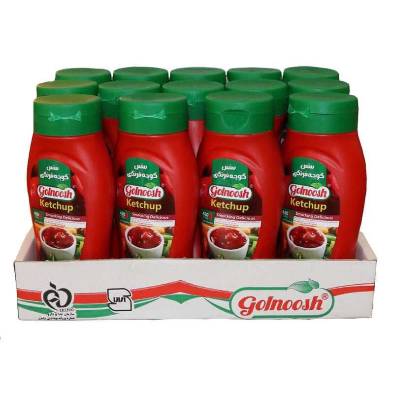 سس گوجه فرنگی  گلنوش - 420 گرم بسته 15 عددی