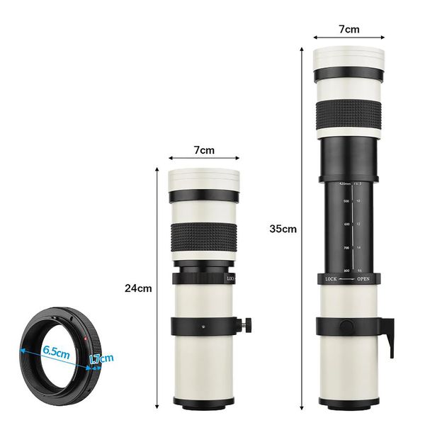 لنز دوربین آندوئر مدل EF 420-800MM mf f/8.3-16 Super Telephoto Zoom مناسب برای دوربین های کانن