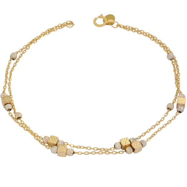 دستبند طلا 18 عیار زنانه طلای مستجابی مدل گوی کد 18