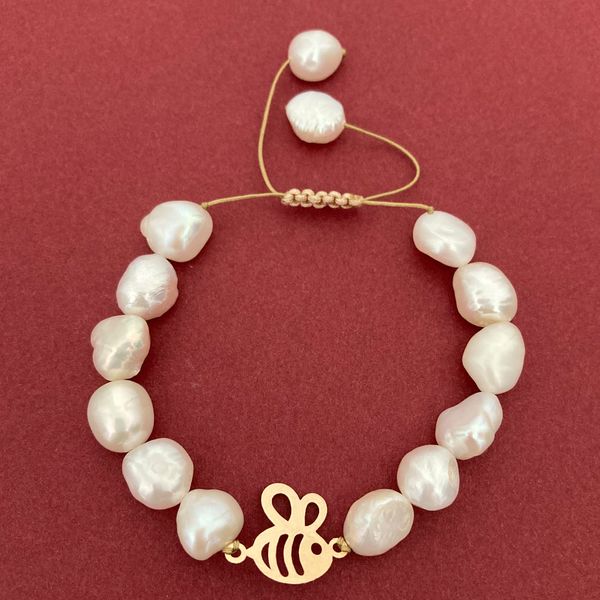 دستبند طلا 18 عیار زنانه الماسین آذر طرح زنبور مدل ZANB03