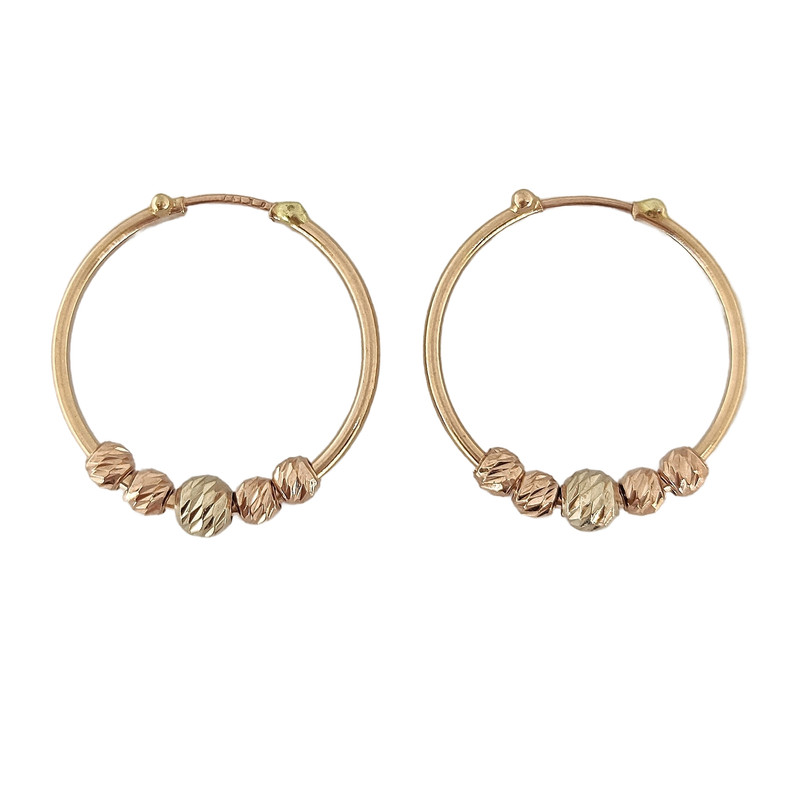 گوشواره طلا 18 عیار زنانه طلا و جواهرسازی افرا مدل حلقه ای البرنادو 169