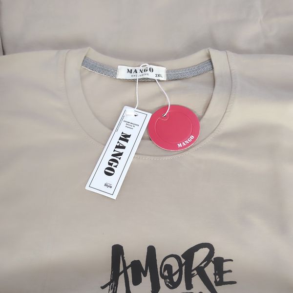تی شرت آستین کوتاه مردانه مانگو مدل پشت چاپ کد Amore4