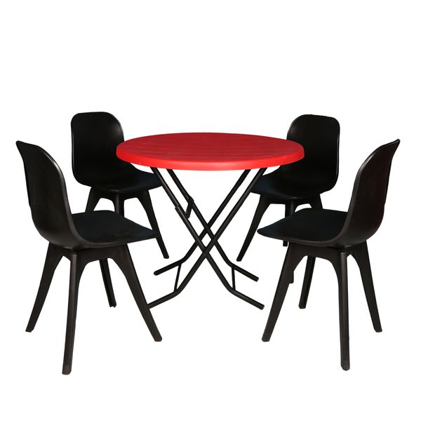 میز و صندلی ناهارخوری چهارنفره مدل مایا فایبرگلاس