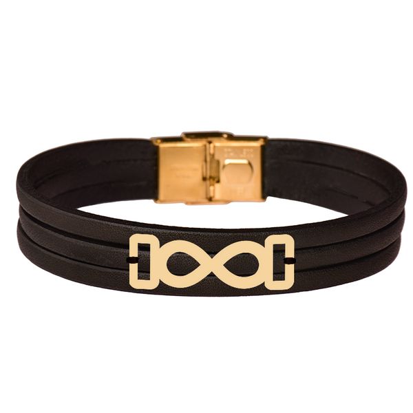  دستبند طلا 18 عیار مردانه کرابو طرح بینهایت مدل Kr102329