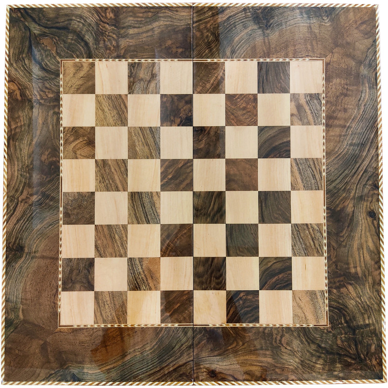 صفحه شطرنج معرق کاری مدل ریشه گردو کد T2