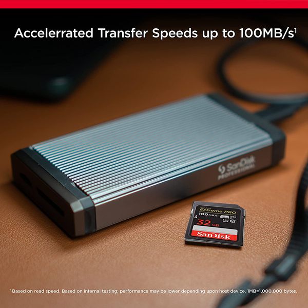 کارت حافظه SDHC سن دیسک مدل Extreme Pro V30 کلاس 10 استاندارد UHS-I U3 سرعت 100mbps ظرفیت 32 گیگابایت