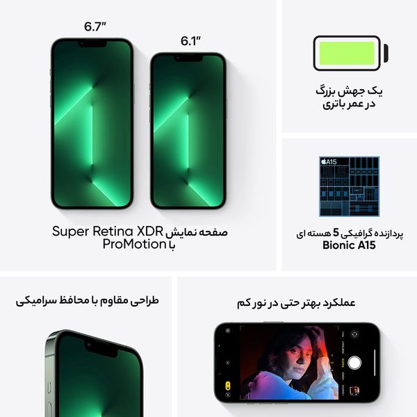گوشی موبایل اپل مدل iPhone 13 Pro Max LLA تک سیم‌ کارت ظرفیت 256 گیگابایت و رم 6 گیگابایت - نات اکتیو