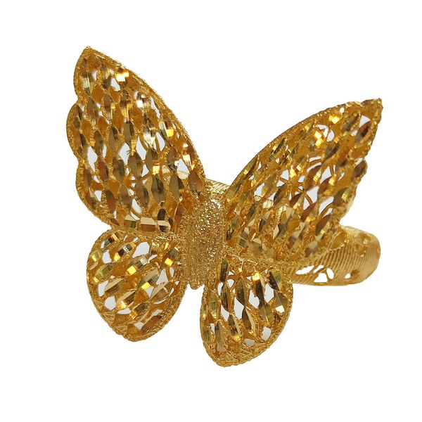 انگشتر طلا 18 عیار زنانه مدل پروانه تراش دار کد 3