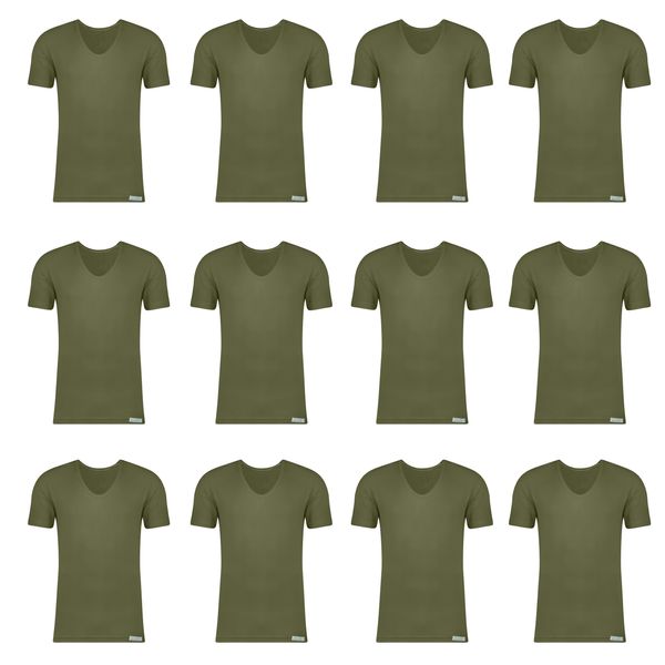 زیرپوش آستین دار مردانه برهان تن پوش مدل 6-02 بسته 12 عددی رنگ سبز