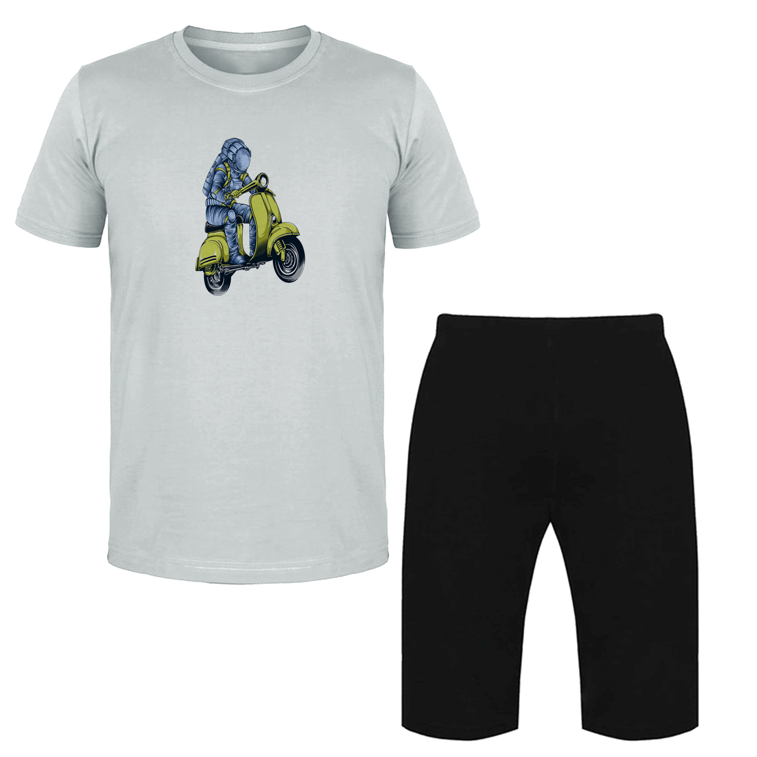 ست تی شرت و شلوارک مردانه مدل فضایی کد L96 T
