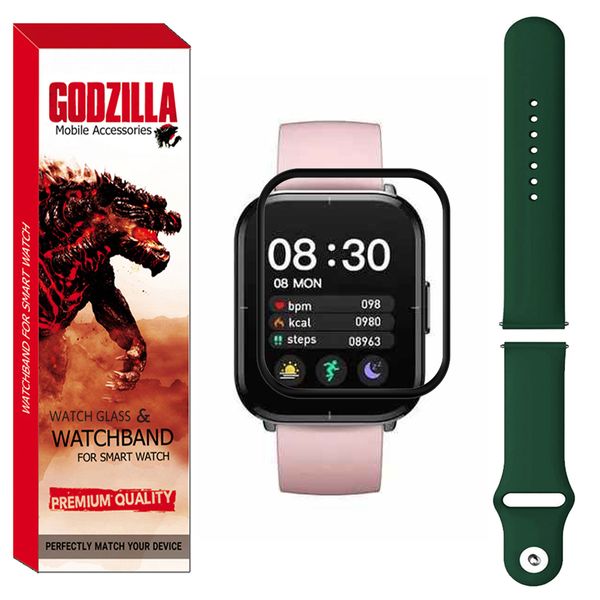 محافظ صفحه نمایش گودزیلا مدل GS-Sili-DK مناسب برای ساعت هوشمند میبرو Color به همراه بند