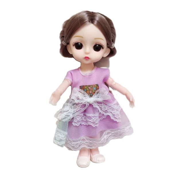 عروسک مدل دخترک چشم تیله ای تمام مفصلی ارتفاع 16سانتی متر