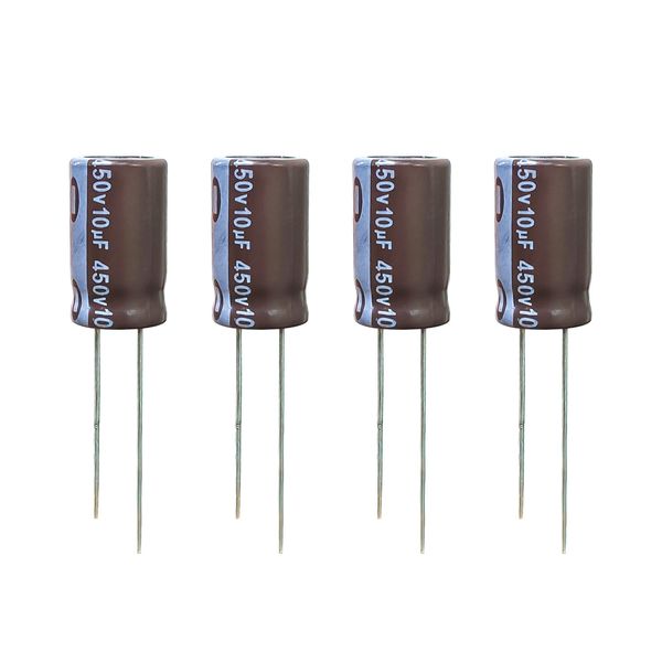 خازن الکترولیت 10 میکروفاراد 450 ولت آکسبوم مدل TEC-10450 بسته 4 عددی
