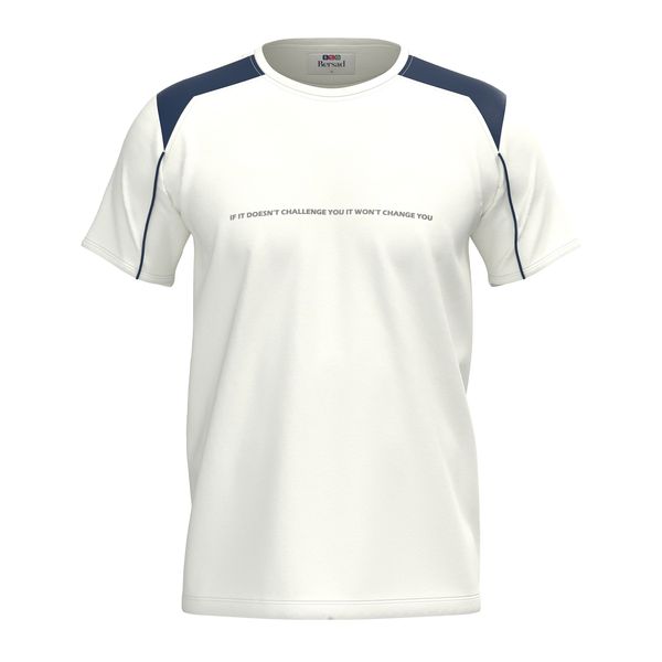 تی شرت آستین کوتاه مردانه برساد مدل E117 رنگ سفید