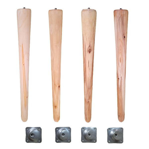 پایه میز مدل چوبی مخروطی یراق دار کد A45 مجموعه 4 عددی