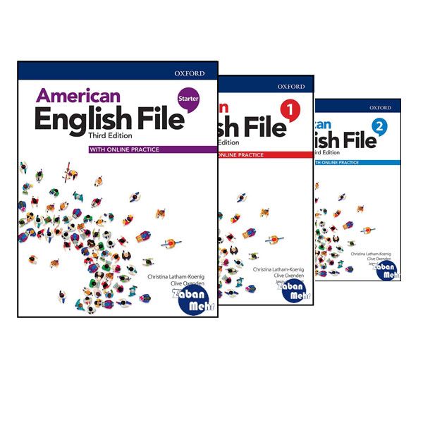 کتاب American English File Starter-1-2 Third Edition اثر جمعی از نویسندگان انتشارات زبان مهر 3 جلدی